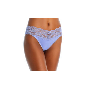 Skarlett Blue Goddess Lace Trim Thong Periwinkle Size L